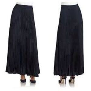 Rebecca Taylor Long Pleated Accordion Navy Skirt